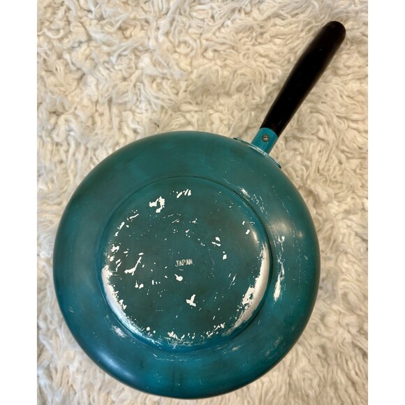 VINTAGE Midcentury Japan 4 Pc Blue Mushroom Fondue Set - 2Qt Pot/Lid/Stand/Tray - Picture 8 of 8